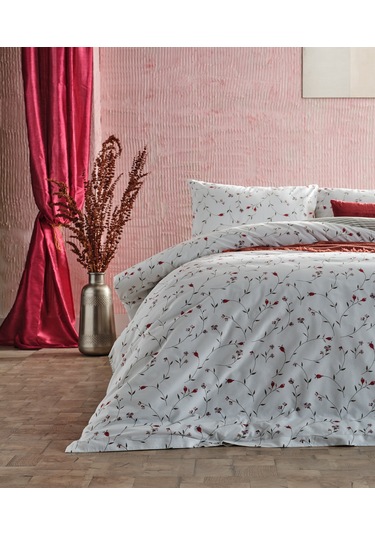 Ranforce Elegan Tek King Size Nevresim Takımı - Beyaz