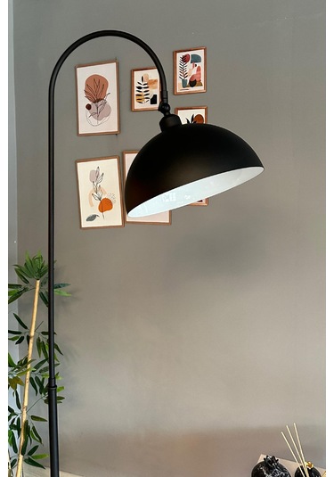 Dimmerli Işığı Ayarlanabilen Işığı Artırılıp Azaltılabilen Siyah Hareketli Başlık Metal Lambader Siyah