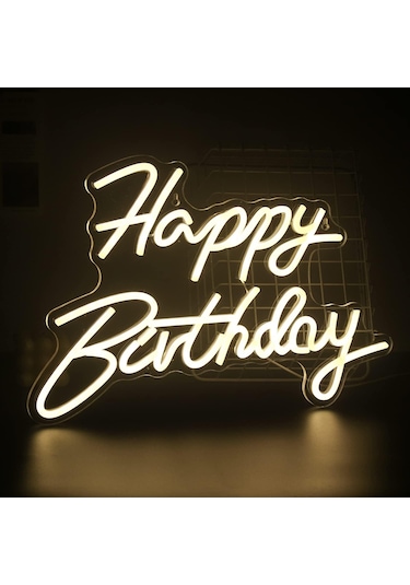 Happy Birthday Yazılı Neon Led Işık Renkli