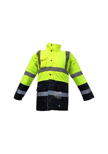 Junıor Jn1013 3xl Sarı- Lacivert Waterproof Fosforlu Oxford Parka Lacivert-Sarı