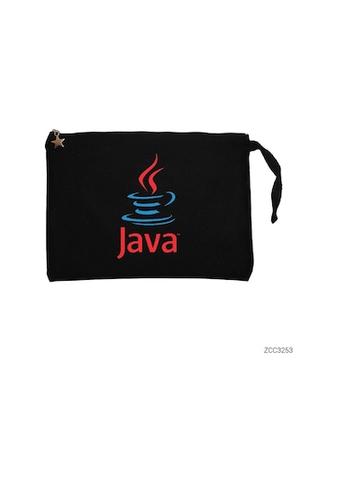 Zepplin Giyim Java Logo Siyah Clutch Astarlı Cüzdan / El Çantası Siyah