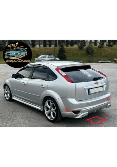 Ford Focus 2 Egzoz Görünümlü Arka Tampon Eki Fiberglass Boyasız