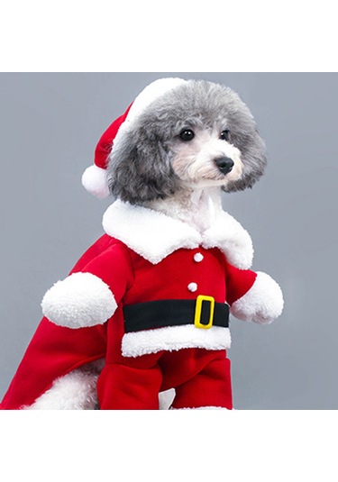 Xindoker Kışlık Noel Temalı Köpek Kıyafeti - Rüzgar Geçirmez Polar Kumaş, Ayarlanabilir Bel