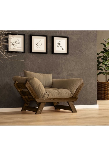 Woodesk Adalar Masif Ceviz-camel Renk Berjer Cpt8132-140