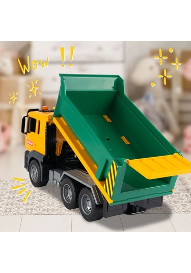 Sesli Işıklı Pilli Damperli Oyuncak Harfiyat Kamyonu