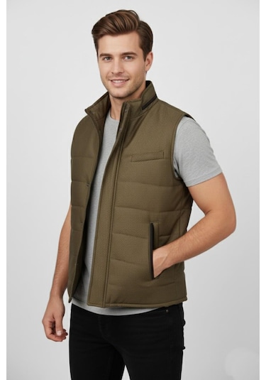 Erkek Spor Hakim Yaka Yelek Regular Kalıp 959-309 Bgl-st04875 Camel