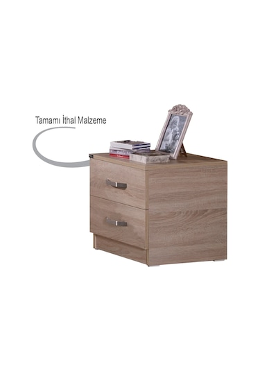 Pasific Home Milas 2 Çekmeceli Komodin Meşe
