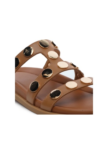 Greyder 34512 Taba Hakiki Deri Kadın Terlik-816 Taba