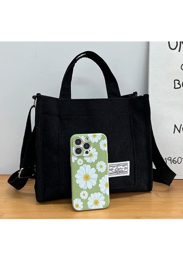 Dofolink 2023 Siyah Korduroy Kadın Çanta - Akıllı, Stilinli Üniversite Çantası - Çok Amaçlı, Düzenleyici Çekmeceli Taşıma Çantası Çok Renkli