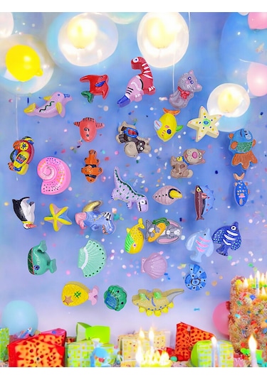 Taş Boyama Çocuk Etkinliği, 30 Parça Sevimli Hayvanlar Seti, 9 Re