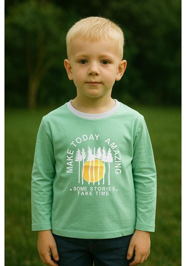 Erkek Çocuk %100 Pamuk Baskılı Uzun Kollu Tişört - Mint 3-4 Yaş 8-9 Yaş Mint Yeşil Erkek Çocuk %100 Pamuk Baskılı Uzun Kollu Tişört - Mint 3-4 Yaş 8-9 Yaş Mint Yeşil