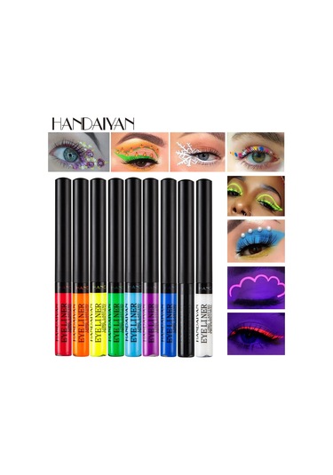 Uv Işık Neon Eyeliner Kalem Gözler Makyaj Kırmızı Su Geçirmez Sıvı Renkli Göz 33 No Box 01