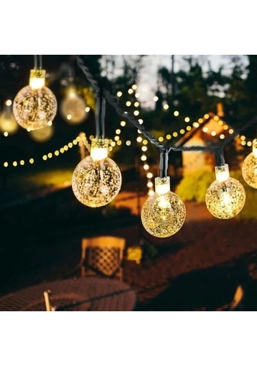 5 Metre Sarı Opak Solar Top Led Işık Renkli