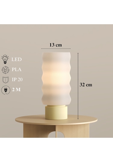 Otaru Masa Lambası: Dinginliğin Geometrik Sanatı 320-2 Sarı