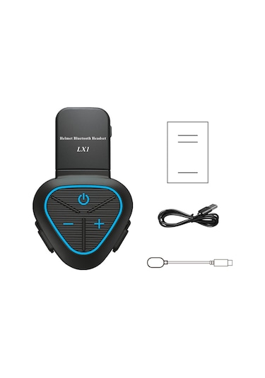 Vkemall Lx1 Motosiklet Yaz Yarım Kask Kablosuz Bluetooth 5.0 Kask Kulaklığı Motosiklet İnterkom Kulaklığı Gök Mavisi