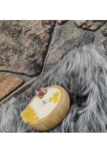 Vanilya Kokulu Ahşap Dekoratif Mum