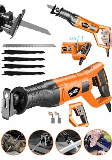 Dragro GRZ-tlk9000 Turuncu 5 Uç 9000 Sjs 6 Kademe Devir Ayarli Bakir Sargili Beton Tuğla Kemik Kesme Tilki Kuyruğu