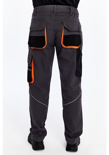 Uniprom İş Pantolonu Lizbon Plus Model Çok Cepli Harman Kumaş Füme Füme