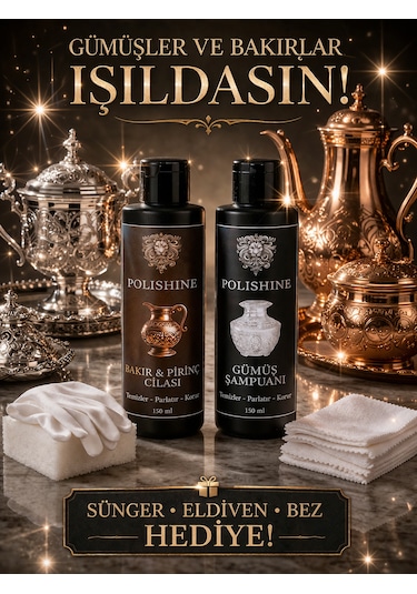 Gümüş Temizleme Şampuanı 150ml Ve Bakır,bronz,pirinç,krom Parlatıcı 150ml