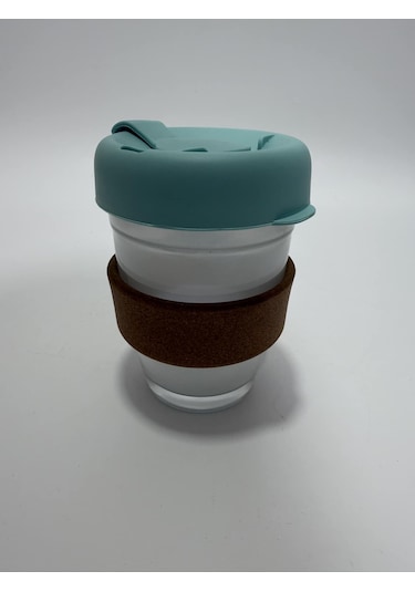 Mantar Halkalı Cam Kahve Bardağı 350ml Renkli