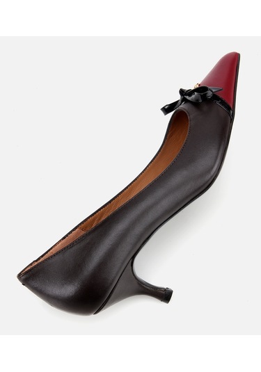 Hotiç Kadın Deri Bordo Fiyonk Detaylı İnce Topuklu Stiletto 01ayh313670a784 Bordo