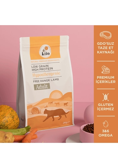 Kito Doğal Besi Kuzu Etli Yetişkin Kedi Maması 2 KG