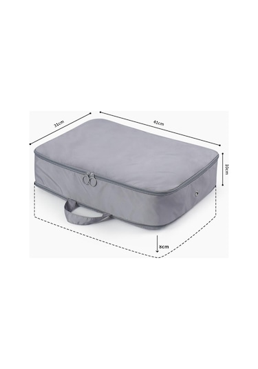 Homyl Yorgan Saklama Çantası Kendini Sıkıştırma Gri