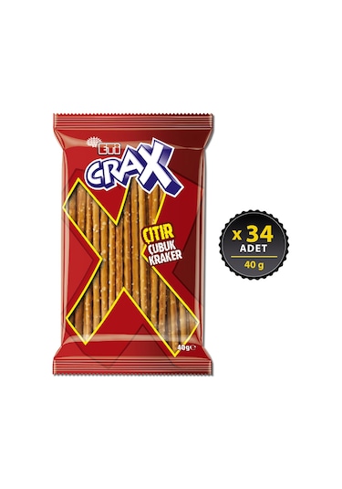 Eti Crax Sade Çubuk Kraker 34 x 40 G