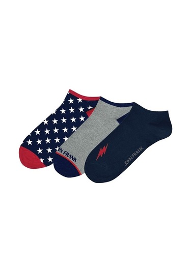 John Frank Üçlü Kısa Çorap Multıcolor (488750213)-Std Çok Renkli