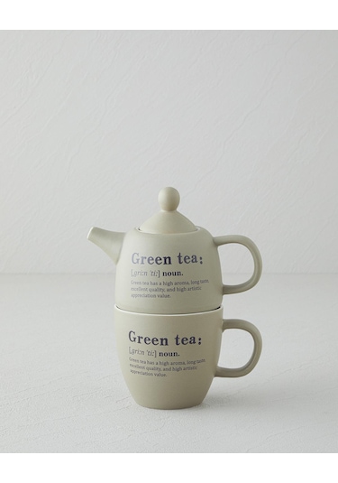 English Home Green Tea New Bone China Demlik Seti 300 Ml Yeşil Yeşil