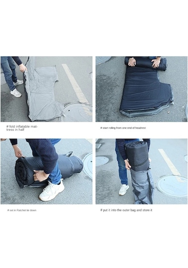 Tesla Model Y İçin Araç İçi Şişme Yatak ve Yastık Seti + Pompa Siyah