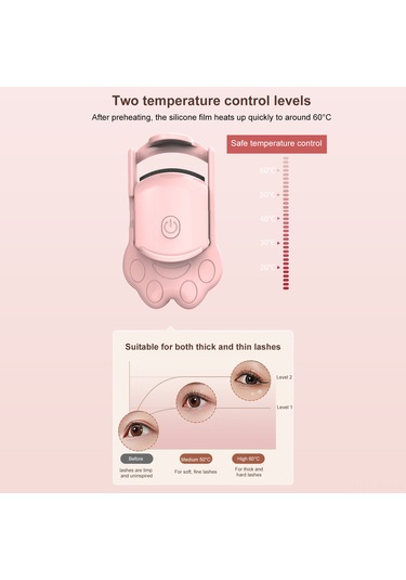 Wezone Beyaz Kedi Pencesi Elektrikli Kirpik Kaşıyak, 3.7v Isıtmalı Sabit Tutucu, Taşınabilir Mini Model