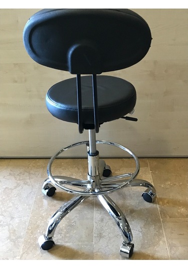 Dekofis Bari Arkalıklı Krom Ayak Ve Çemberli Tabure