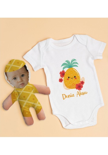 Bitmeyenkartus Bk Kids Kişiye Özel Fotoğraflı Bebek Yastık Ve Bebek Body Zıbın H (550906410) Çok Renkli