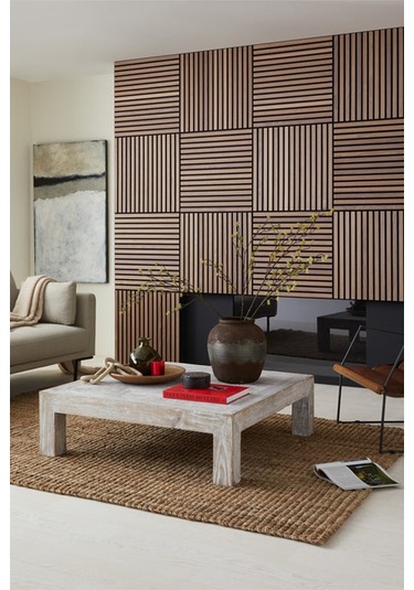 Atlantik Çam 40x40cm Yeni Nesil Akustik Ahşap Duvar Paneli