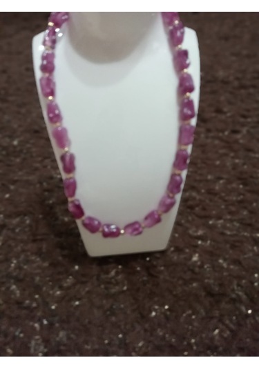 Mor Kesmeşeker Desenli Kolye Mor