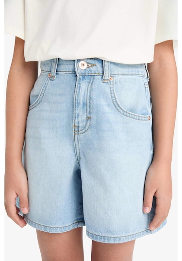 DeFacto Kız Çocuk Jean Şort E0110A825SMNM63 Mavi
