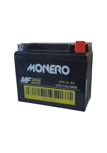 Monero 12n6.5l-bs 6.5amper Motosiklet Aküsü Ebatlar: 138 65 100 Mm