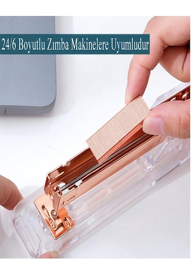 Zımba Teli 24/6 Bakır 1000 Lik 8 Paket Büyük Delta Zımba Teli Sarı 30 Yaprak Zımbalama Kapasiteli Büro Ofis Okul