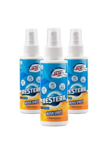 Resteril Antibakteriyel Doğal Alkolsüz Dezenfektan Yüzey Hijyen Spreyi 300 ML