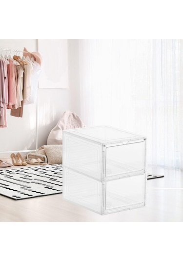 Suntek Şeffaf Ayakkabı Kutusu İstiflenebilir Manyetik Kapatma