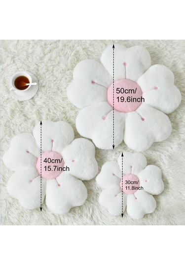 Trendooze Yumuşak Papatya Yastığı 11.81 İnç Beyaz, Sunshine022 Yatak Kanesi İçin Dekoratif Beyaz Beyaz