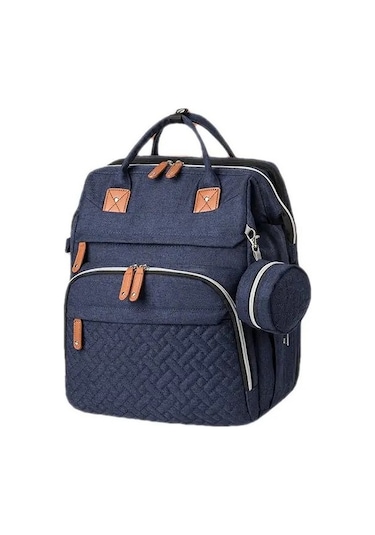 Bebek Bakım Çantası Çok Fonksiyonlu Anne Ve Bebek Çantası Yatağı -mavi Mavi