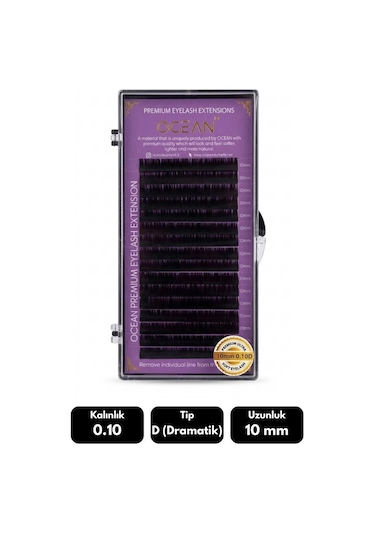 Ocean 0.10d Dramatik Kıvrım 10 Mm Soft Eyelash Doğal İpek Kirpik 16'lı