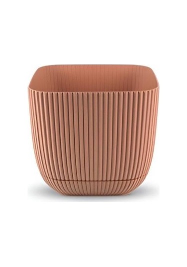Omnipazar Krs-384 Dekoratif Plastik Mercan Kare Saksı 4 Litre No 4 Soft Pembe