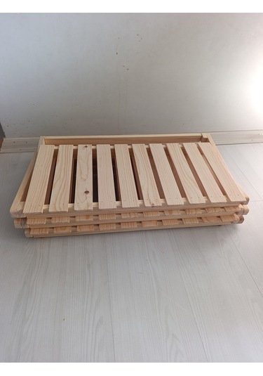 Ayakkabılık Katlanabilir 3 Katlı Ahşap Ayakkabılık - 50x50x25 Cm Şık & Pratik Tasarım Bej