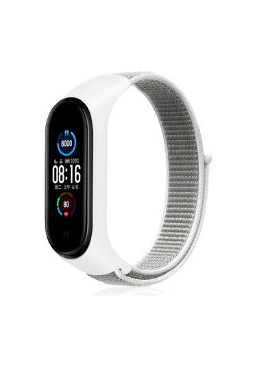 Newface - 936 - Xiaomi Mi Band 4 Hasırlı Cırtcırtlı Kordon - Zero-hls - - Beyaz