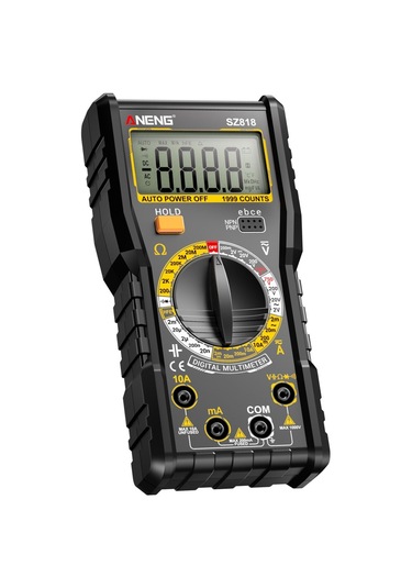 Yunboo Aneng Sz818 Siyah Otomatik Aralık Dijital Multimetre - Ac/dc Volt, Akım, Direnc, Kondansatör, Hfe Test Cihazı Pil Yok