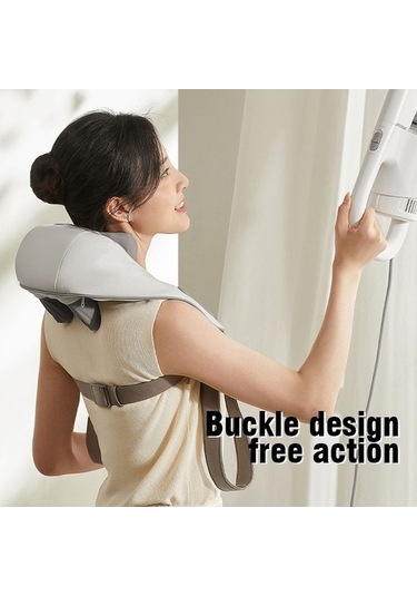 Didadodo El Şeklinde Yoğurmalı Yüksek Kaliteli Isıtmalı Kas Ağrısı Giderici Omuz Ve Boyun İçin Masaj Aleti Gri