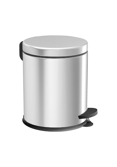 Banyo Seti 2'li Paslanmaz 3l Çöp Kovası + Klozet Fırçası Kolay Temizlik Krom